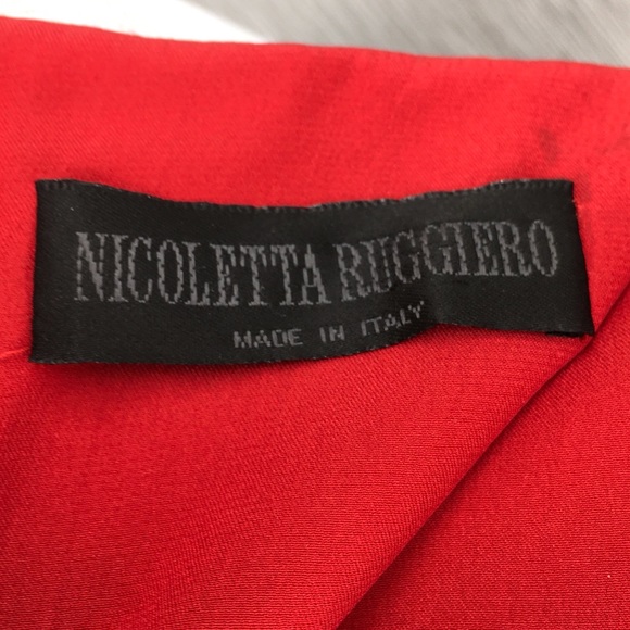 NICOLETTA RUGGIERO Open Long Sleeve Red Dress US 8 - Picture 5 of 10